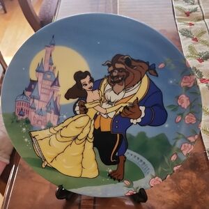 Disney Beauty and the Beast Decorative Plate - Blue, Yellow, Brown